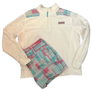 Vineyard Vines Women’s Shep shirt and madras shorts set